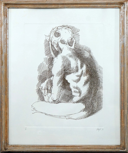 Corrado Cagli - Figura, litografia es. 69/90, cm 86x69, entro cornice