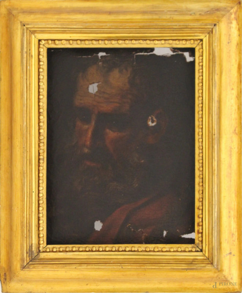 San Giuseppe, olio su tela, 48x39 cm, entro cornice inizi XVII sec, (difetti sulla tela).