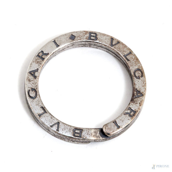 Portachiavi Bulgari, diametro cm 3, (segni di usura)