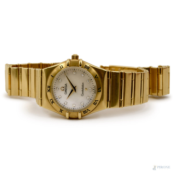 Orologio Omega Constellation 18 kt 25,5 mm con diamanti Ref. 13767100, (difetti, meccanismo da re...