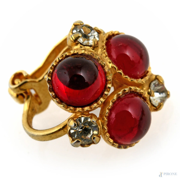 Lotto di orecchini di bigiotteria, misura massima cm 2,5 (segni di usura)