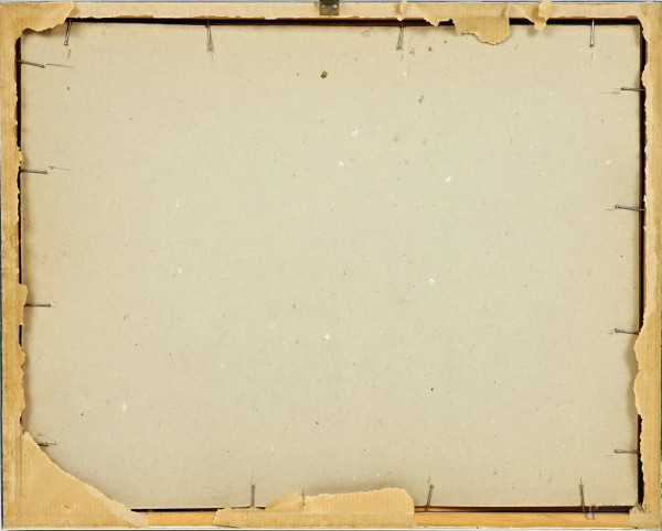 Senza titolo, tecnica mista su cartoncino, 1961, cm 16 x 23, entro cornice