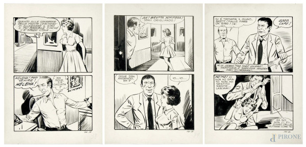 Lotto composto da tre tavole originali di fumetto anni ‘70
