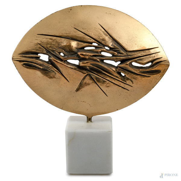 Franco Ciuti (1938), scultura in bronzo, 22,5x24, firmata e datata 2019