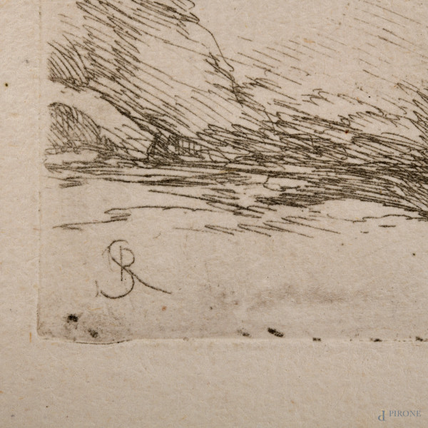 Salvator Rosa (1615 – 1673) Coppia di acqueforti dalla serie "Diverse figure" (1676/77), misure m...