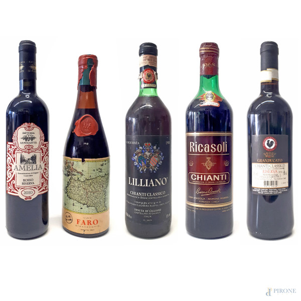 Lotto composto da vini d’annata e da collezione