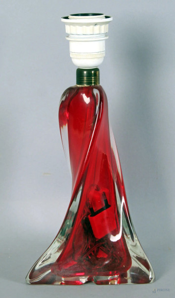Lampada in vetro di Murano, color rosso, anni &#39;60.