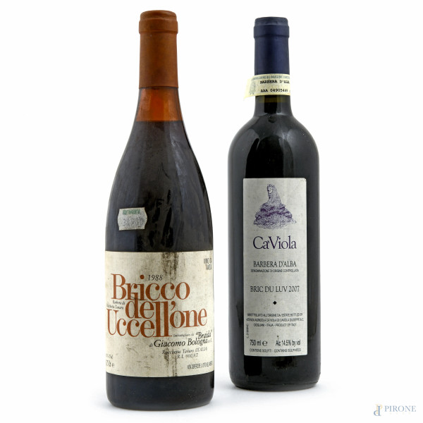 Lotto di due bottiglie di Barbera