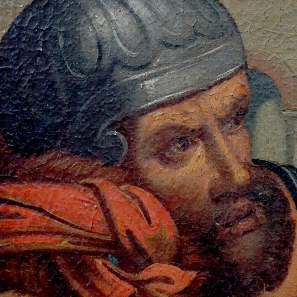 Gesù condannato a morte (Via Crucis I), XIX secolo, olio su tela, cm 94x71, entro cornice