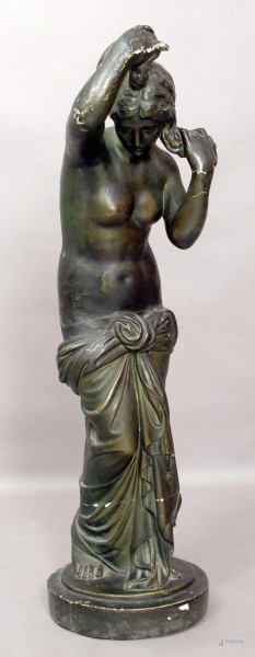 Venere, scultura in gesso laccato nero, altezza 86 cm, (difetti e restauri).