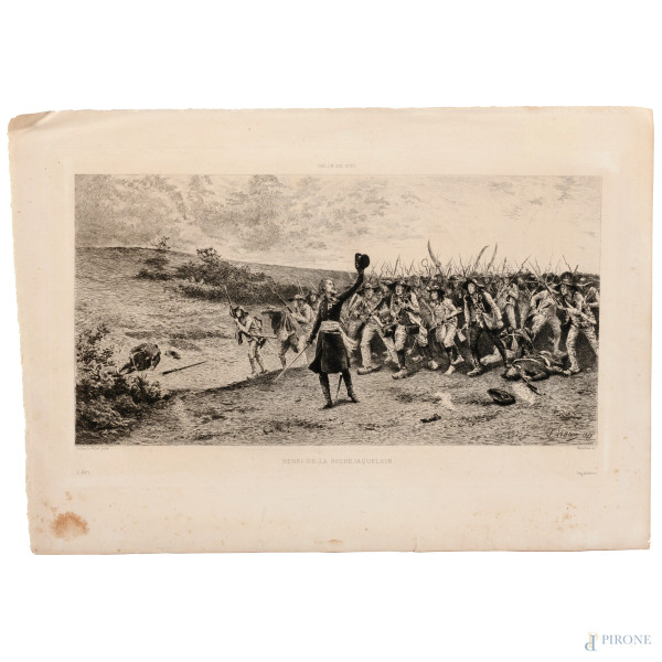 Lotto di due acqueforti da "L'Art",1860 /1870, misure massime foglio cm 29x42,5 (tracce di umidit...