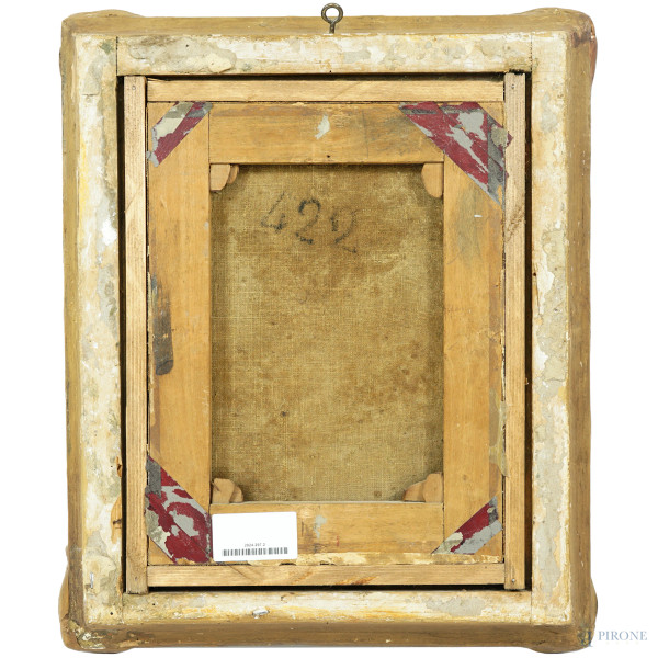 Il brigante, olio su tela, firmato e datato in basso a destra Fil Palizzi [18]65, cm 31x24, entro...