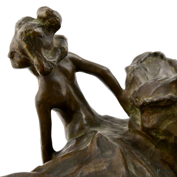 Bernard Hoetger (1874 – 1949), Ballerina di flamenco, scultura in bronzo, firmato al retro, cm 28...