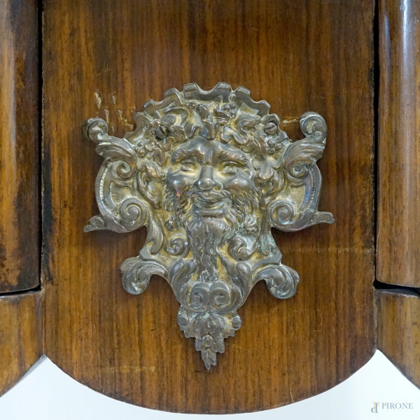 Bonheur du Jour Napoleone III con intarsi alla maniera Boulle a finta tartaruga, fregi e guarnizi...