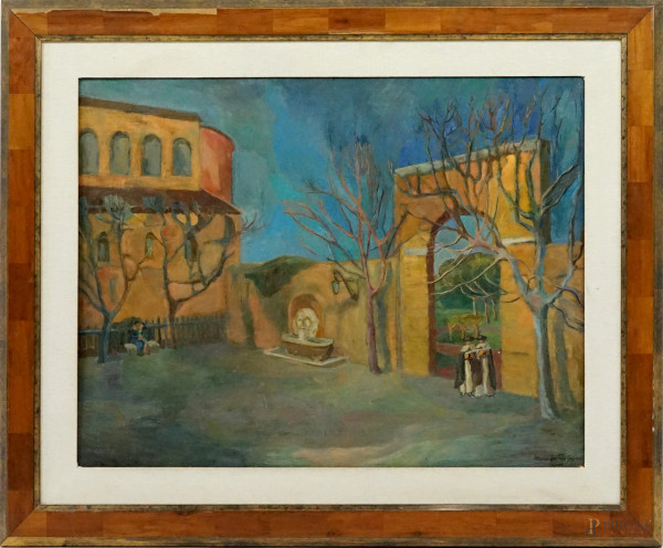 Pittore tedesco attivo in Italia nel XVIII secolo, Il naufragio, tecnica mista su ardesia, cm 56x78,  [..]