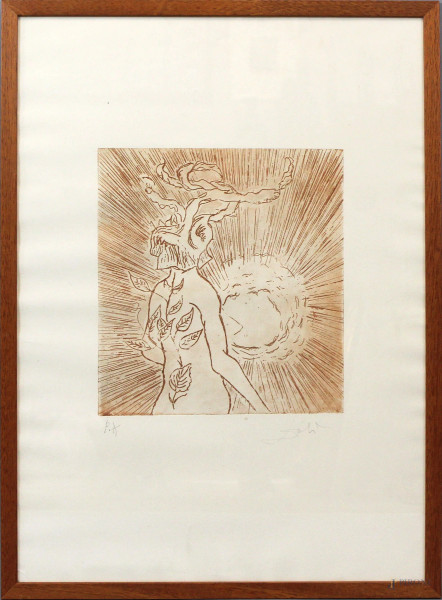 Salvador Dal&#236; - Senza titolo, multiplo su carta, cm. 68,5x49, prova d'autore, entro cornice.