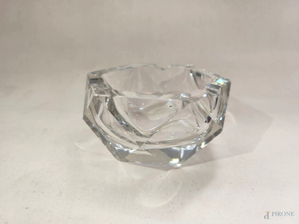 Posacenere vintage cristallo sfaccettato diamond anni '60,  peso 893 g , misure diametro 12,5 cm alto 7 cm