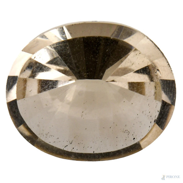 Quarzo fumè taglio rotondo, Brasile, ct 6, VVS, mm 13x14x7,5