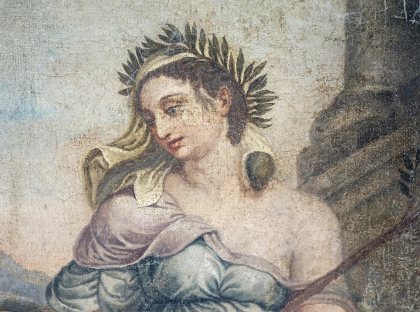 Scuola italiana del XVIII-XIX secolo, Allegoria della pace, olio su tela, cm 45x32, entro cornice