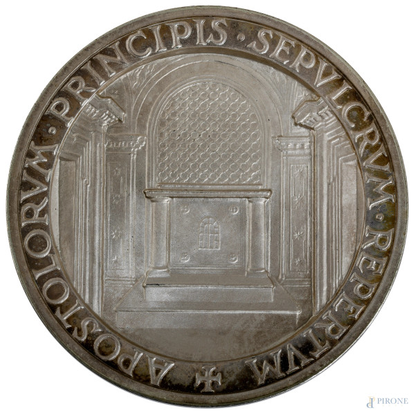 Lotto di 17 medaglie in argento annuali e straordinarie di papa Pio XII, anni II, III, IV, V, VI,...