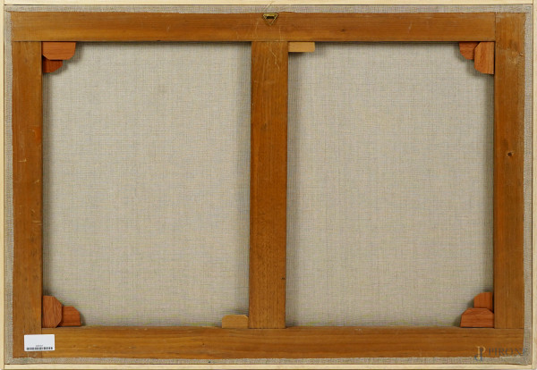 Ennio Finzi (Venezia, 1931 – Mestre, 2024), Senza titolo, tempera su carta applicata su tela, cm ...