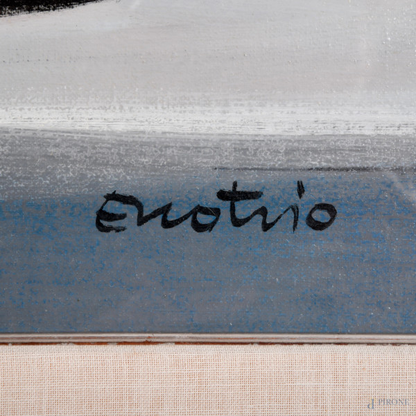 Enotrio Pugliese (1920-1989), Natura morta, olio su tela, cm 35,5x50 entro cornice, firmato in ba...