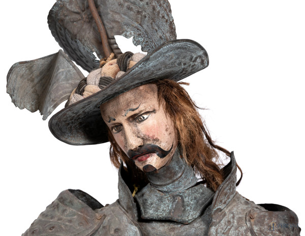 Pupo siciliano in materiali vari, XX secolo, altezza cm 120, (segni di usura, difetti)