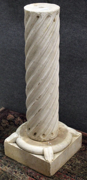 Mezza colonna in marmo bianco del XIX secolo, altezza cm 95