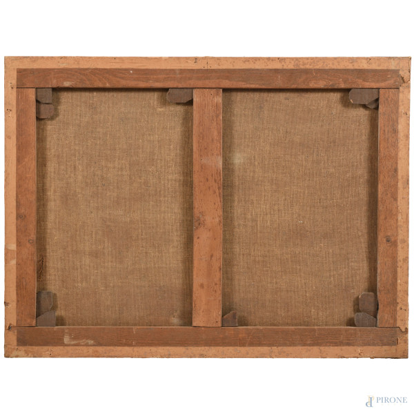 Cristo bambino dormiente, XVII-XVIII secolo, olio su tela, cm 57x67,5, (segni di usura, abrasioni...