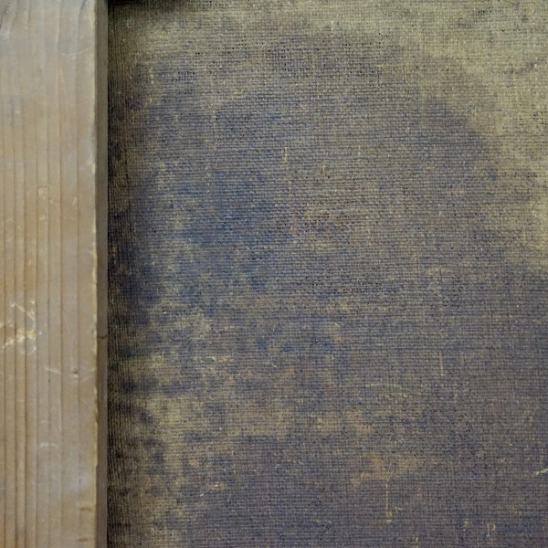 Pittore attivo a Genova alla fine del XVII secolo, Fuga da un incendio al chiaro di luna, olio su...