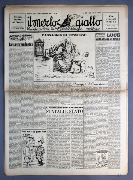 Il Merlo Giallo, lotto di sette giornali, annate '48/'49