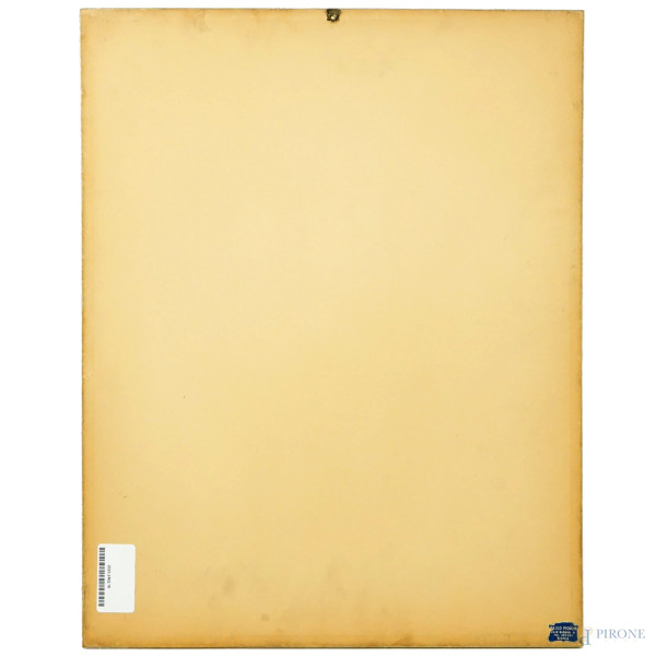 Donna seduta, matita ed acquarello su carta, cm 40x30 circa, firmato, entro cornice.