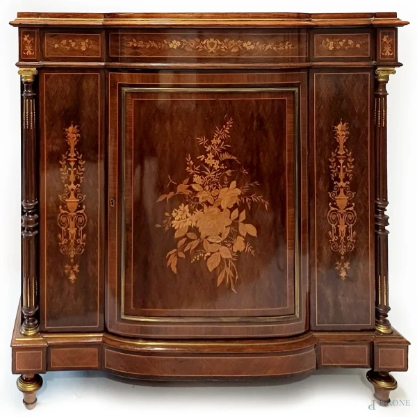 Servante in satinwood, fine del XIX secolo, cm 112x116x96, (difetti)