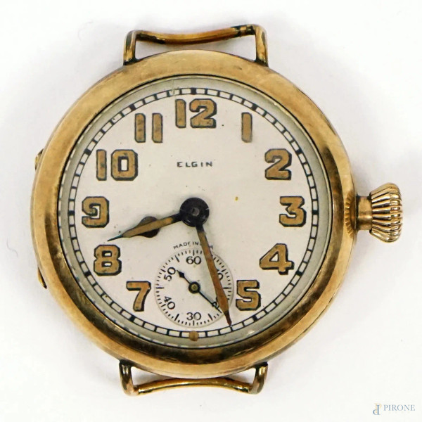 Orologio Elgin, cassa in oro basso, (meccanismo da revisionare)