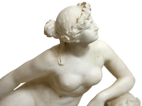 Arianna sulla pantera (da Johann Heinrich von Dannecker 1758-1842), marmo bianco, cm 61x50x20,5