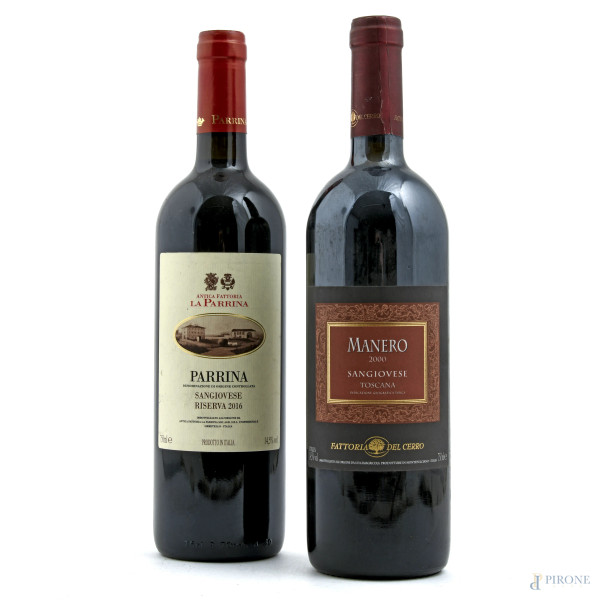 Lotto di due bottiglie di Sangiovese