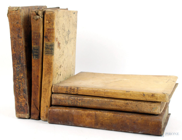 Lotto di sei volumi del XIX secolo