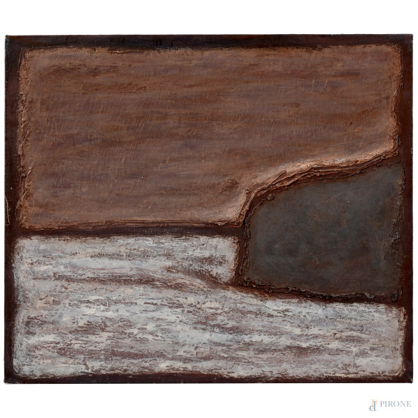 Mikael Krunov, Senza Titolo, acrilico su tela, cm 55,5x65, titolato, firmato e datato "1993" al retro