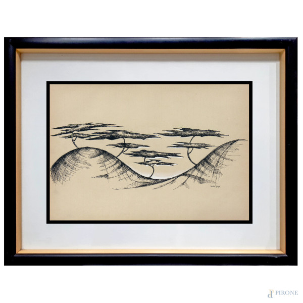 Ginia May (1992), Natura sine urbi, 2016, inchiostro su carta, cm 27x40, firmato in basso a destra, con autentica