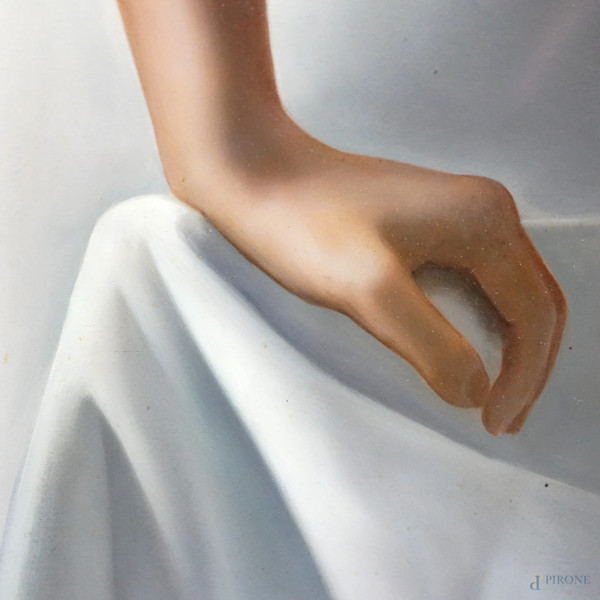 Nudo femminile, tecnica mista su tela, cm 90x60, entro cornice