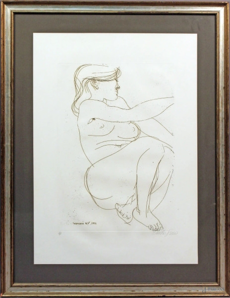 Emilio Greco - Memoria n. 3, litogafia 67/90, cm. 70x50, entro cornice.