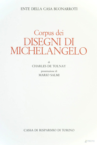 C. De Tolnay, "Corpus dei disegni di Michelangelo", vol. I-II-III, (mancante vol. 4)