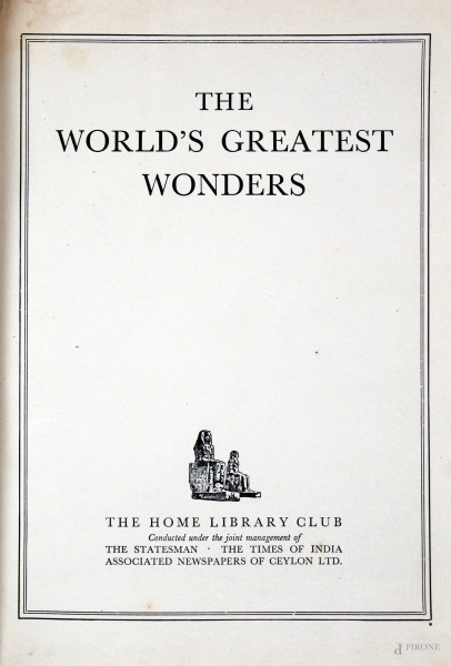Lotto di due volumi, Revue internationale du travail, Vol. 83, n.1, Ginevra, 1961 e The Word's greatest wonders, the Home Library Club, Londra, (difetti).