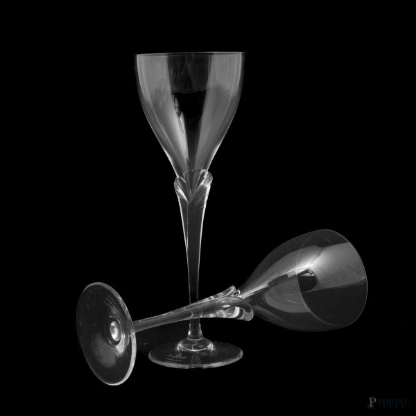 Servizio di bicchieri Rosenthal in vetro trasparente composto da 12 calici da vino rosso e 12 cal...