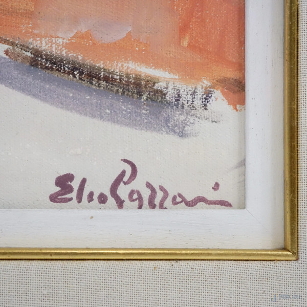 Burano, tecnica mista su tela, cm 35x50, firmato, entro cornice