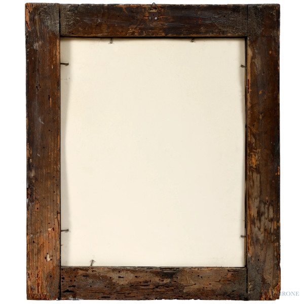 Stampa ritoccata raffigurante scena mitologica, XIX secolo, cm 38,5x31, entro cornice