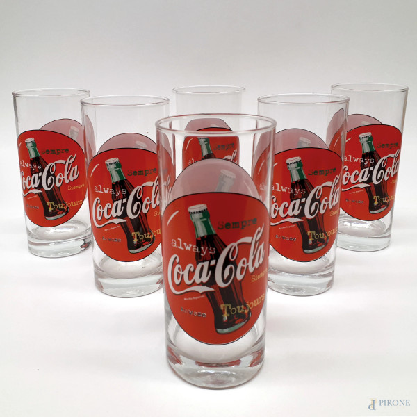 Coca Cola, raro servizio di bicchieri vintage