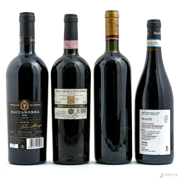 Lotto di due vini campani e due vini laziali