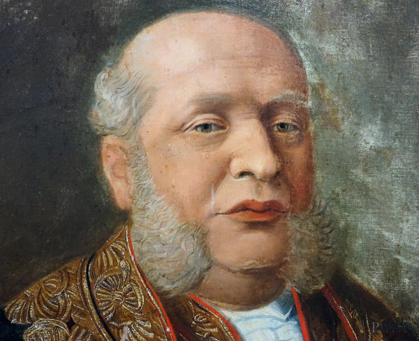 Giuseppe De Mita, Ritratto di Ufficiale, olio su tela, firmato , cm 103,5x77, firmato e datato "1...