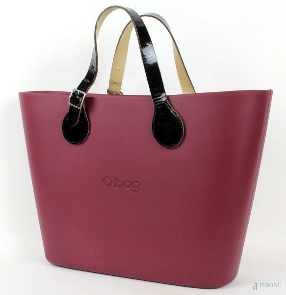 O-bag, borsa in compound termoplastico color bordeaux, cm 30x45x10